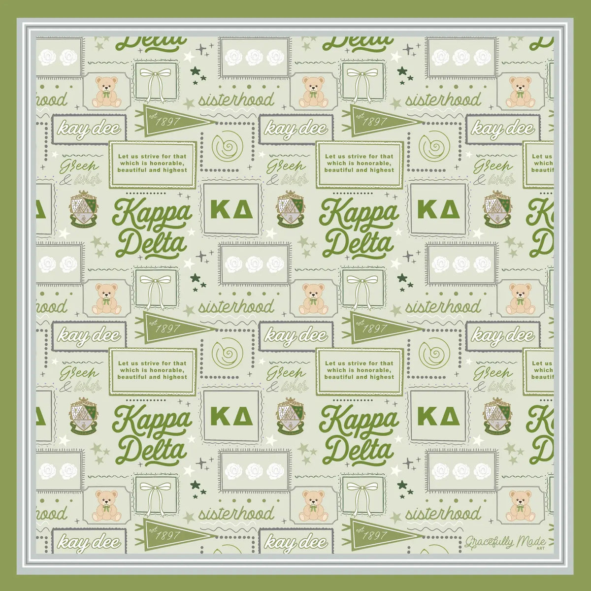 Kappa Delta Silk Scarf