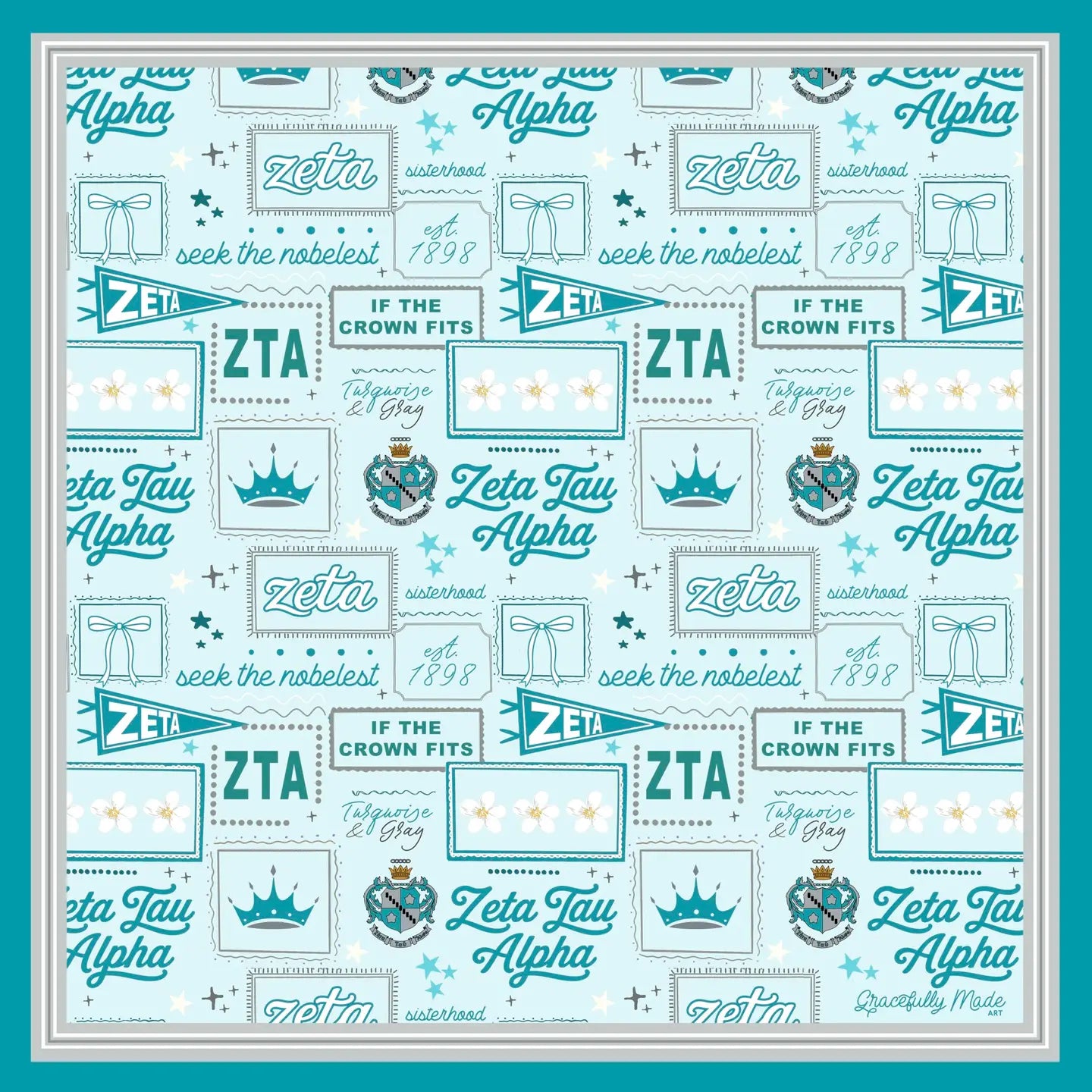 Zeta Tau Alpha Silk Scarf