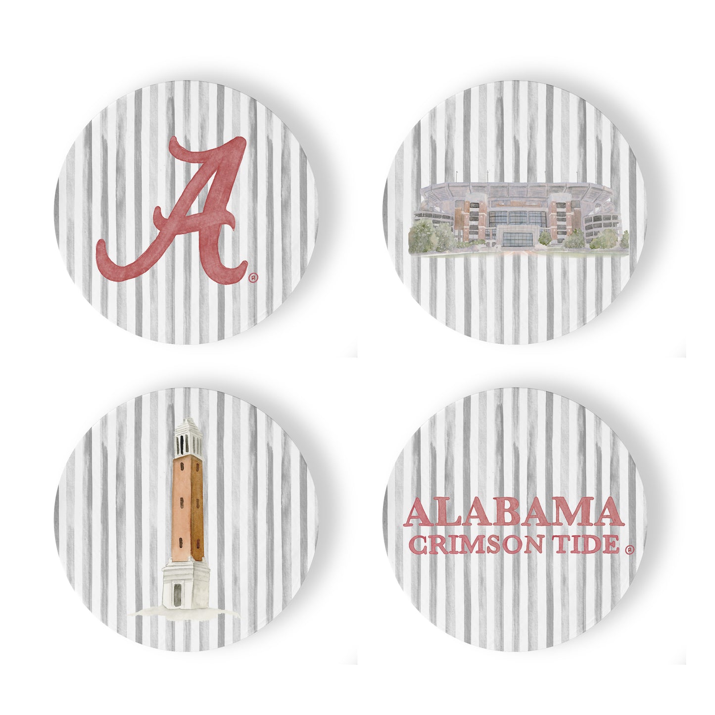 Alabama Striped Coasters