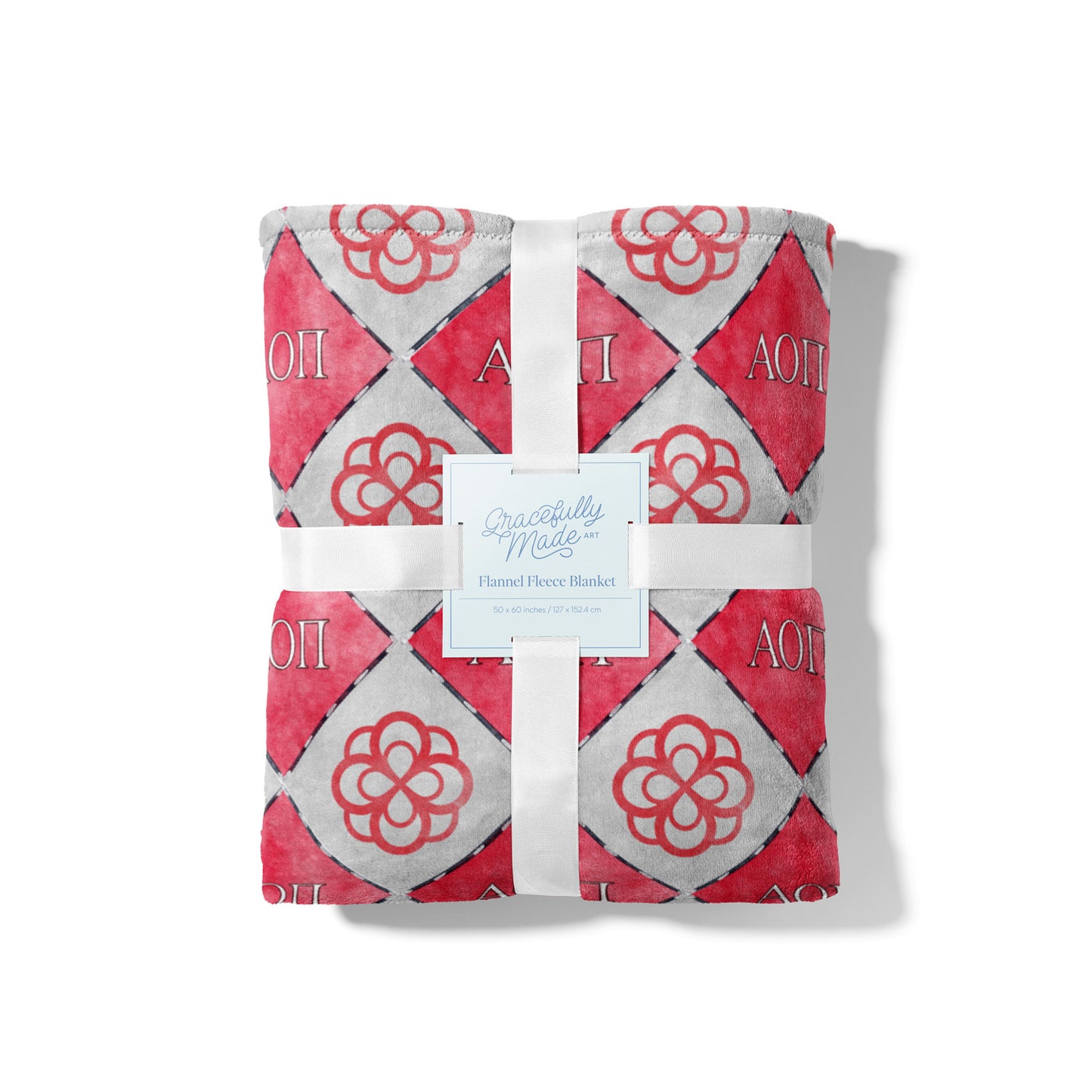 Alpha Omicron Pi Flannel Fleece Blanket