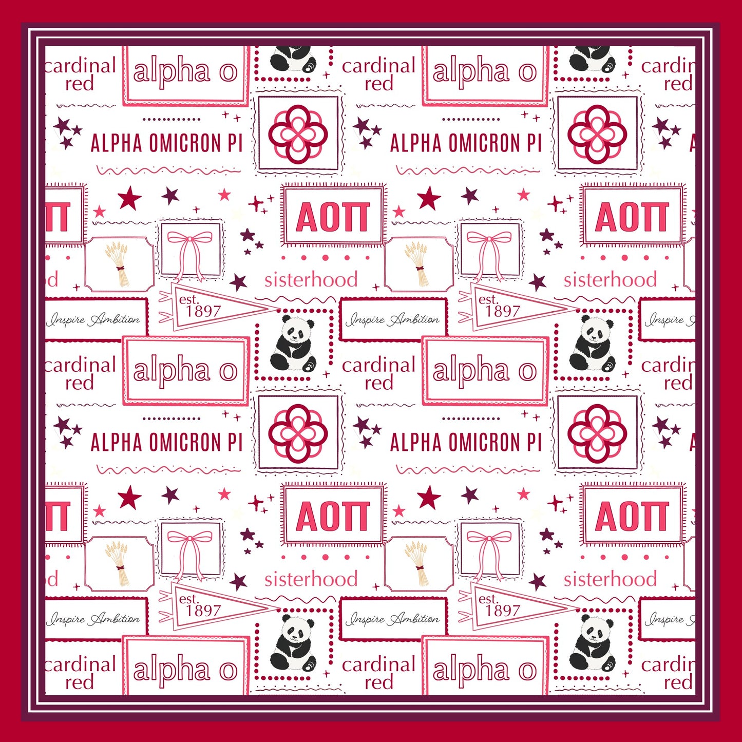 Alpha Omicron Pi Silk Scarf