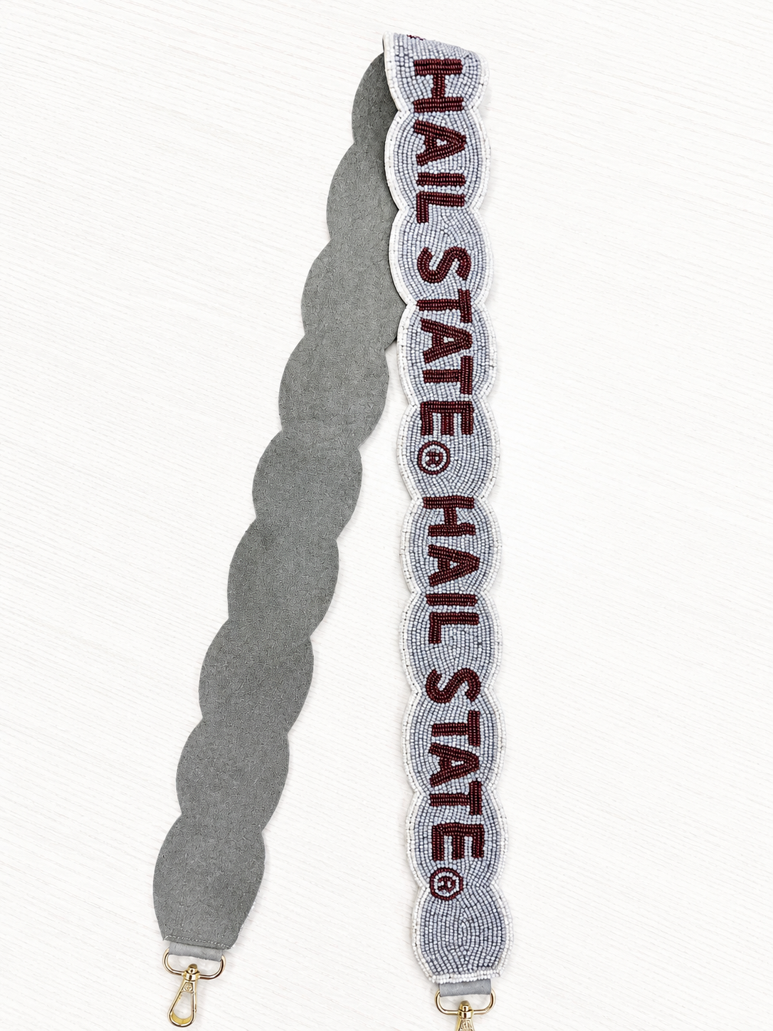 Mississippi State University Fully Beaded Scalloped Purse Strap