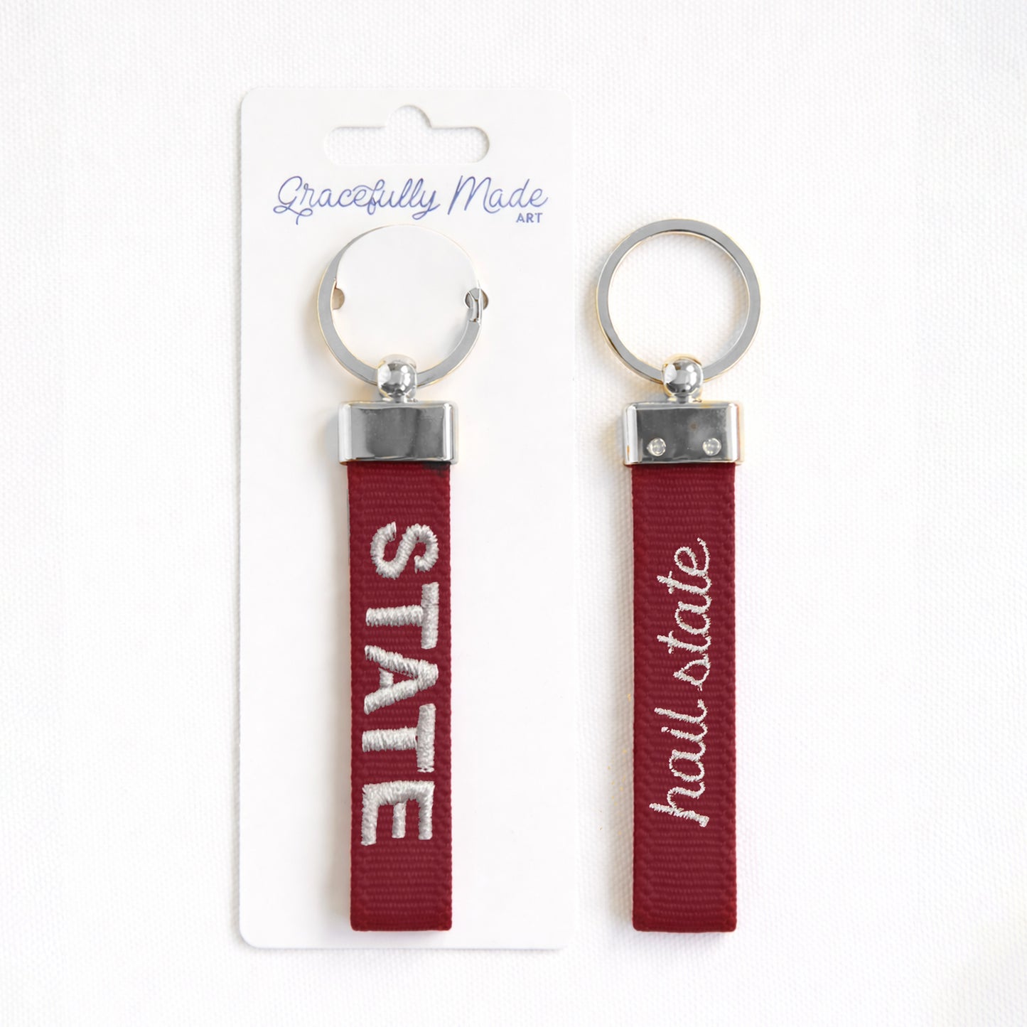 MSU - Hail State Embroidered Keychain