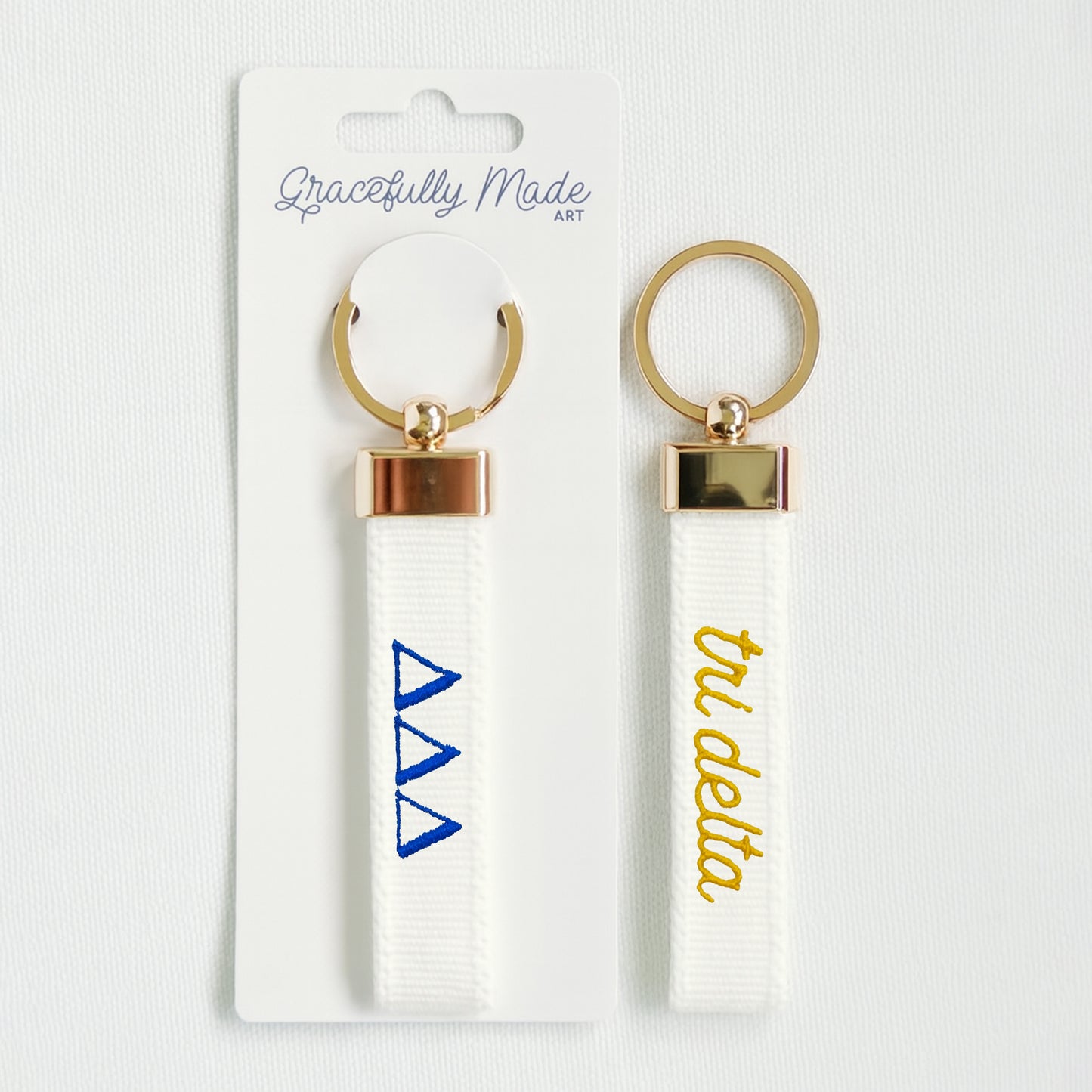 Tri Delta Embroidered Keychain