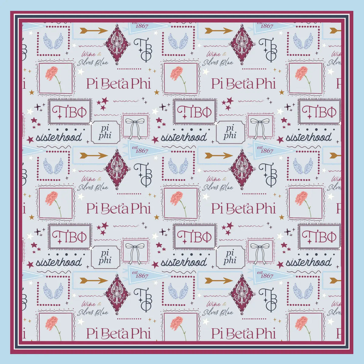 Pi Beta Phi Silk Scarf
