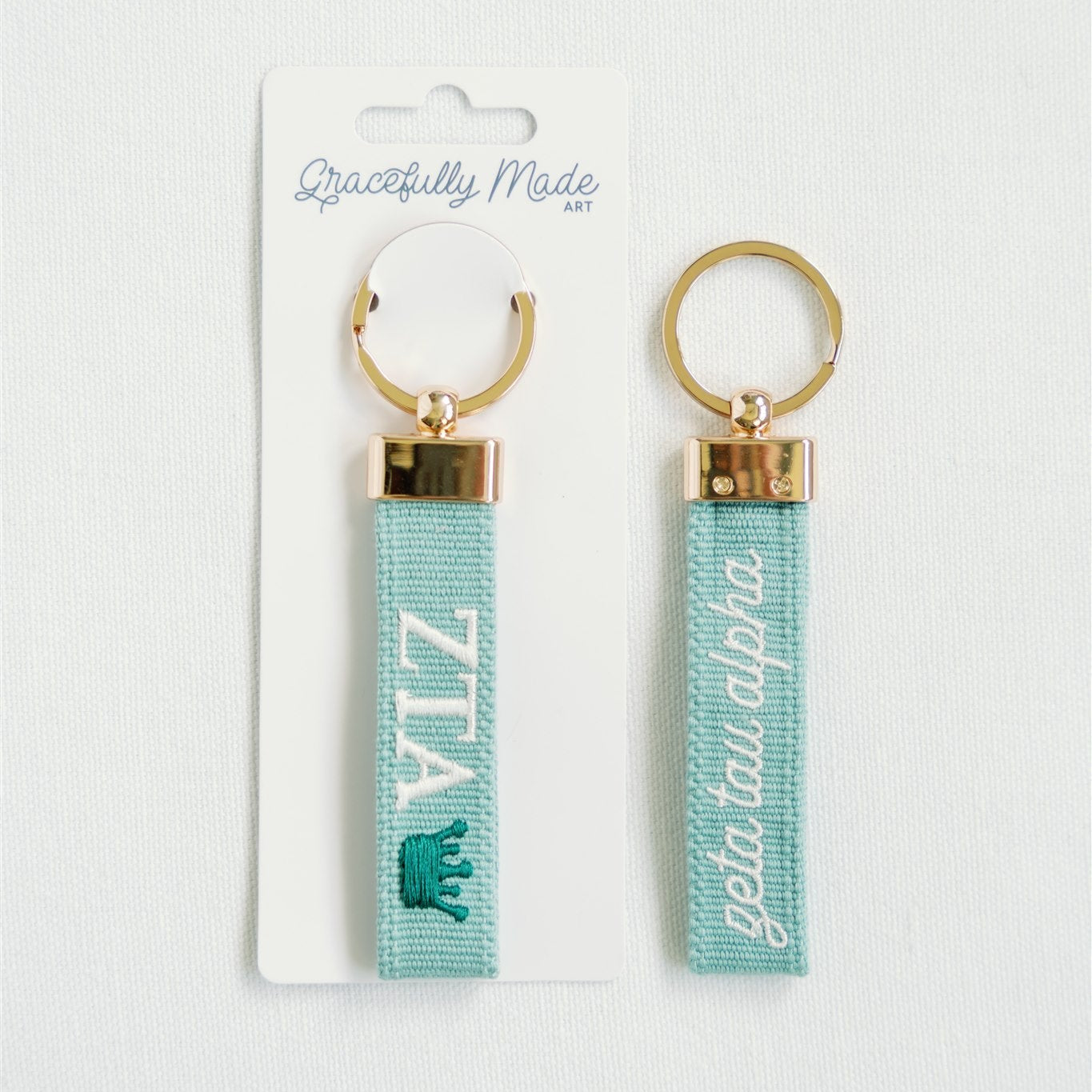 Zeta Embroidered Keychain