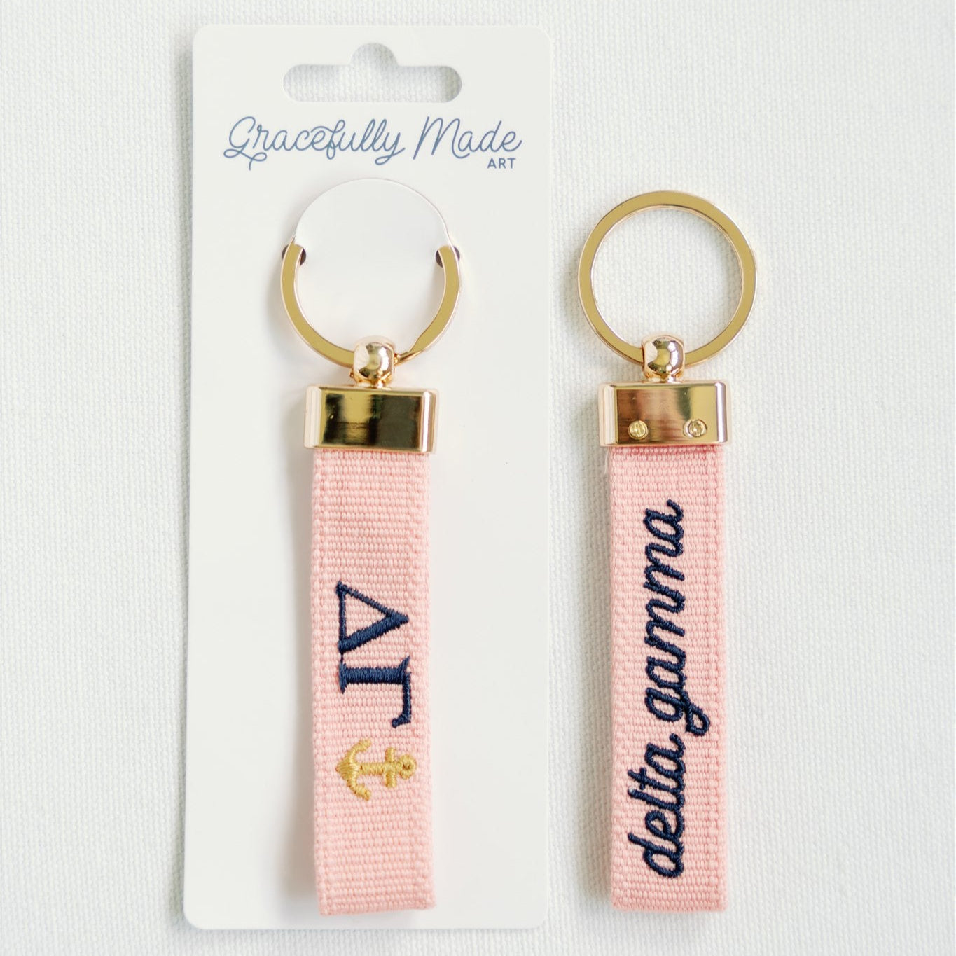 Delta Gamma Embroidered Keychain