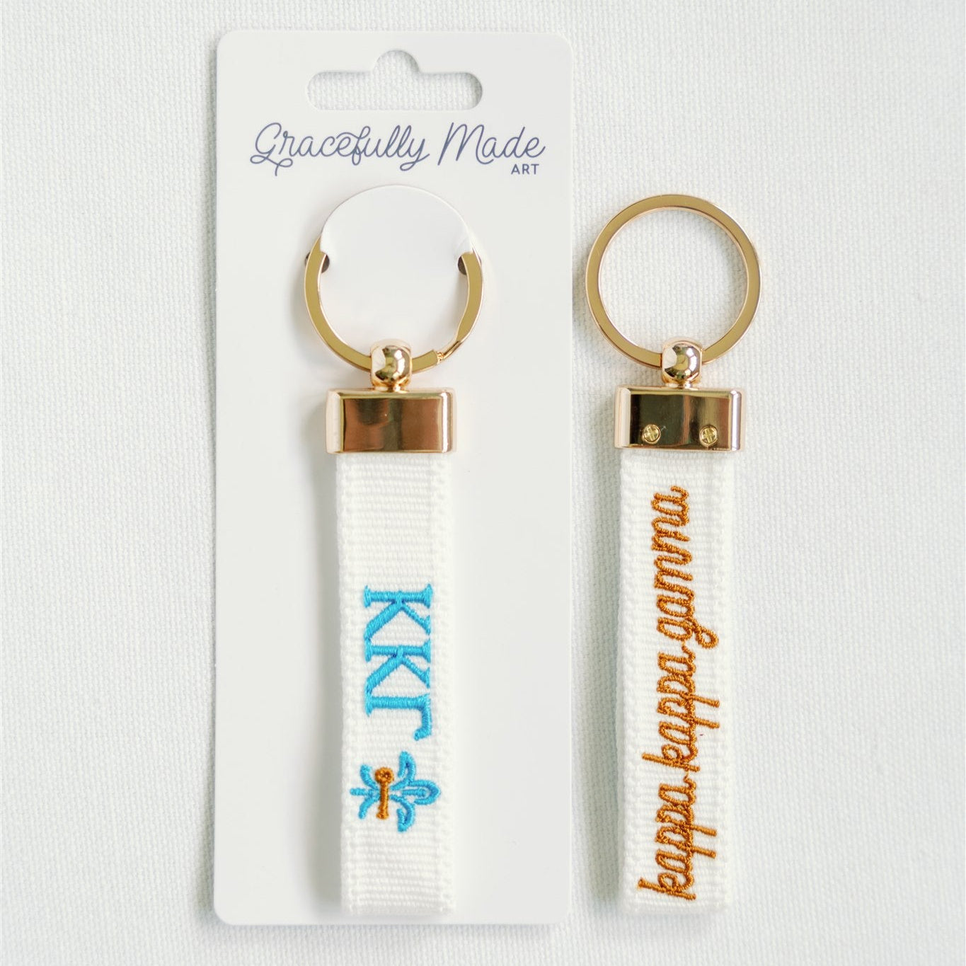Kappa Kappa Gamma Embroidered Keychain