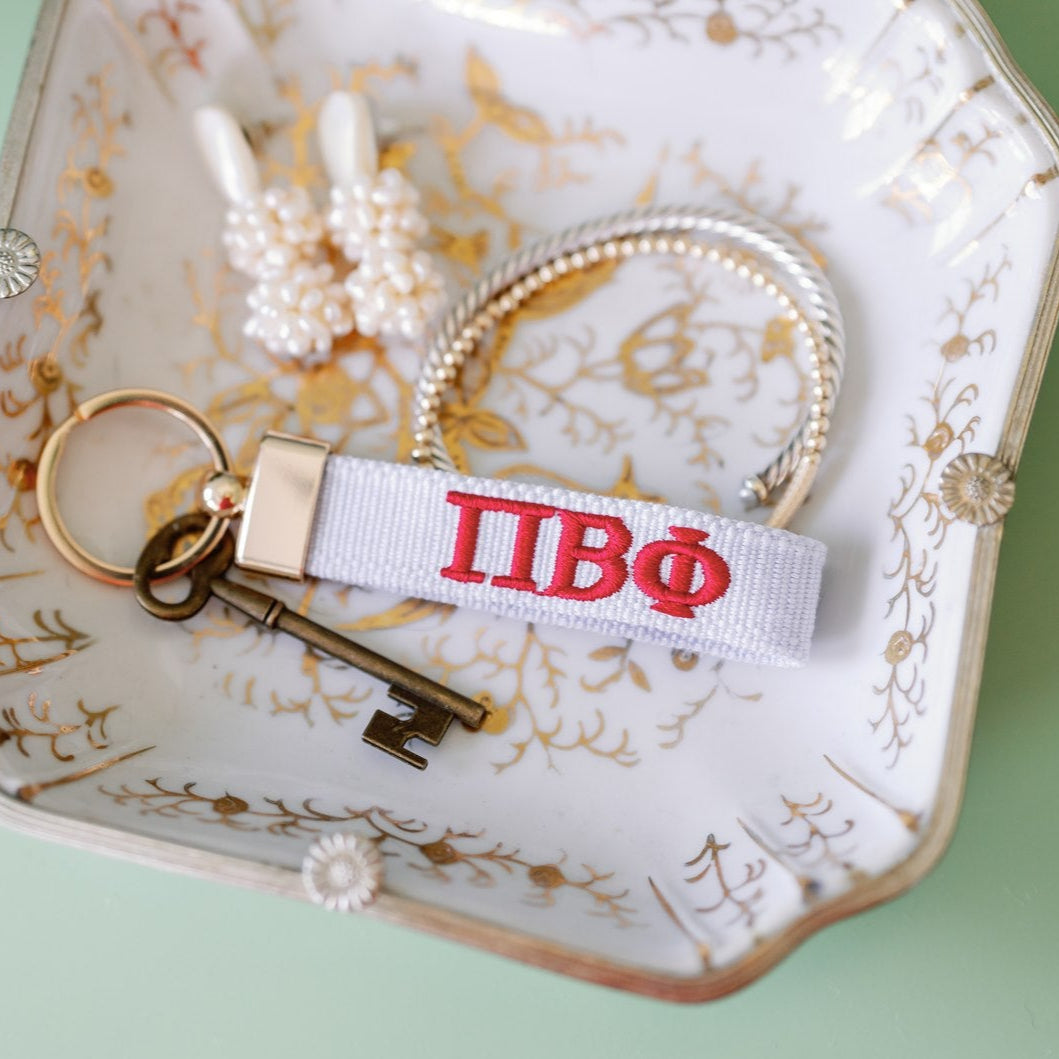 Pi Beta Phi Embroidered Keychain