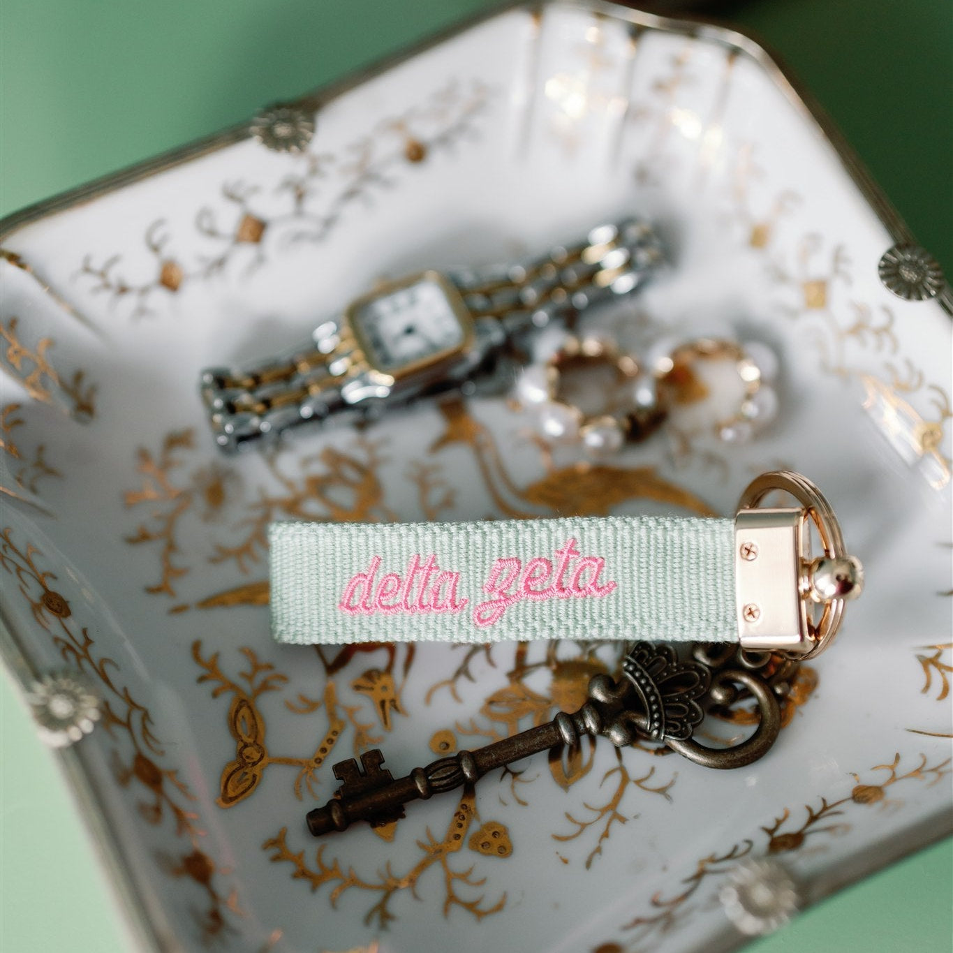 Delta Zeta Embroidered Keychain