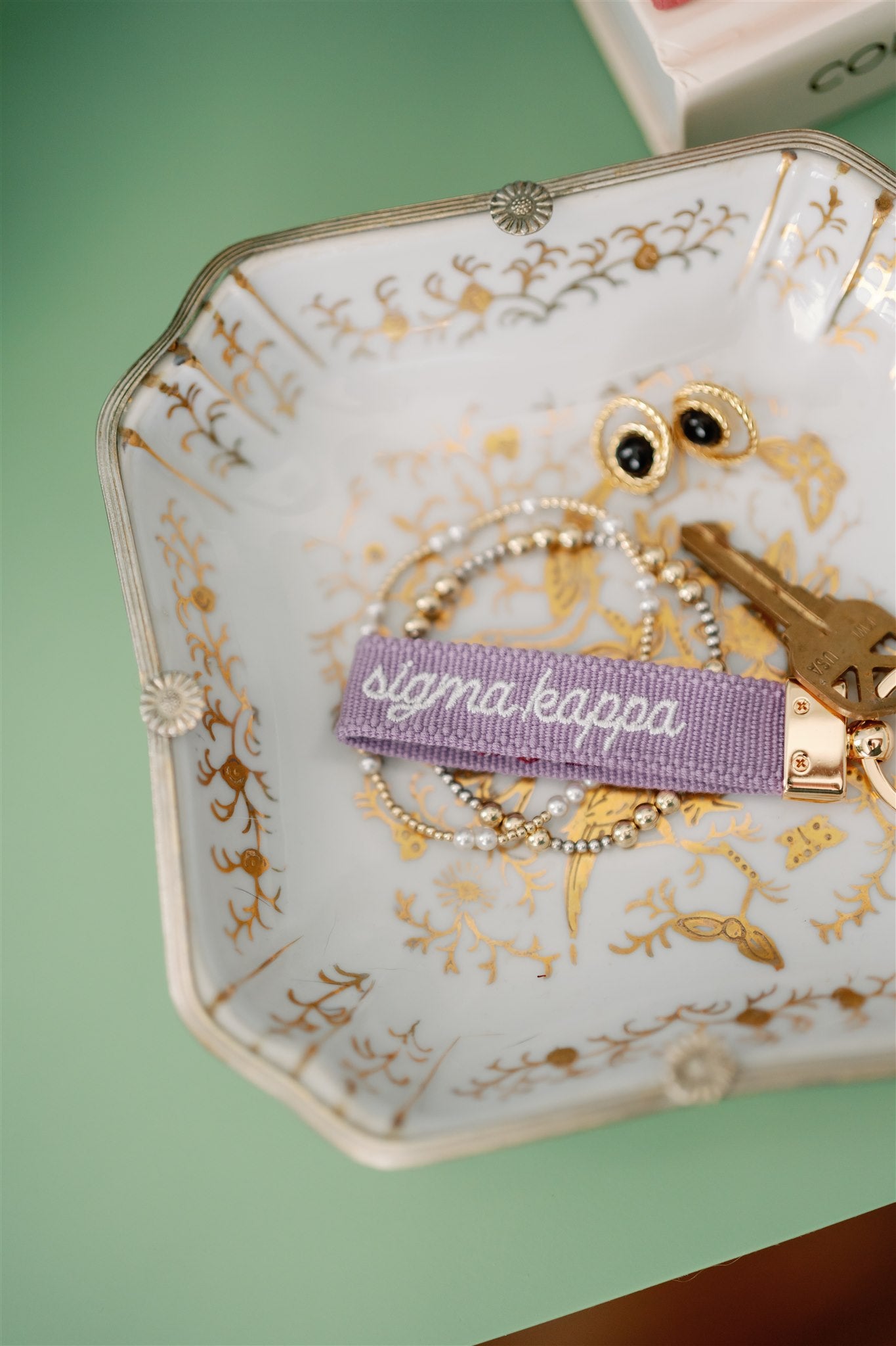 Sigma Kappa Embroidered Keychain