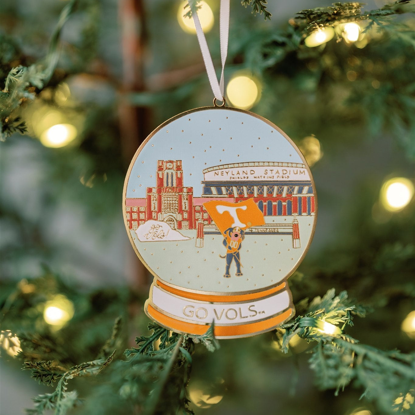 Enamel Tennessee Snow Globe Ornament