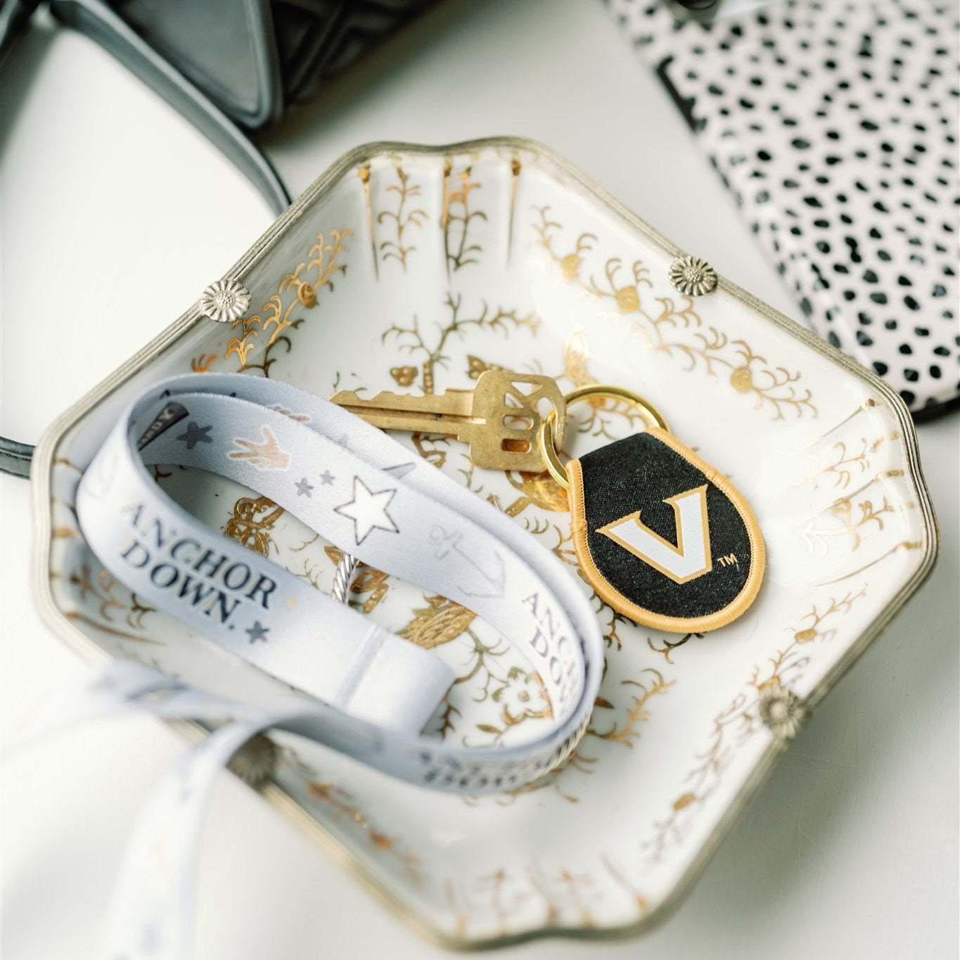 Vanderbilt University Embroidered Keychain