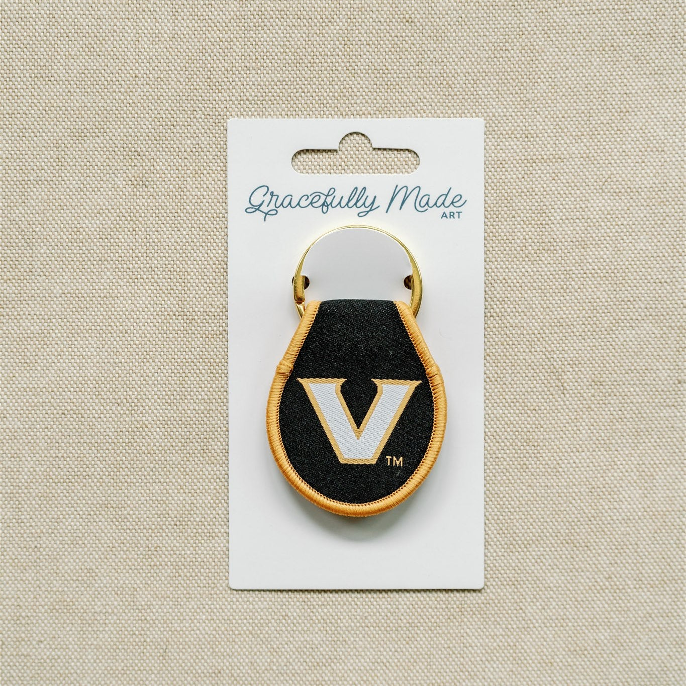 Vanderbilt University Embroidered Keychain