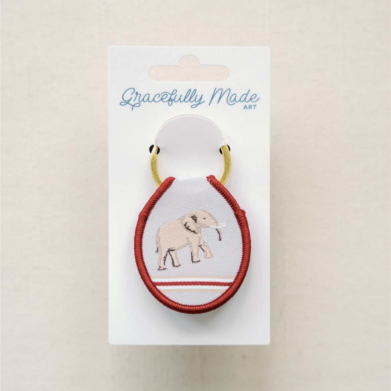 University of Alabama Elephant Embroidered Keychain