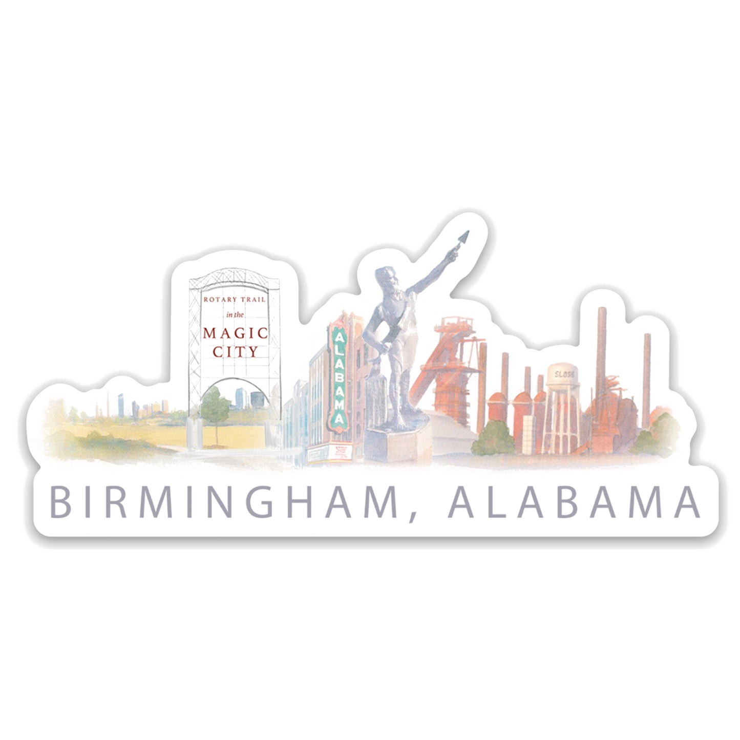 Birmingham Watercolor Sticker
