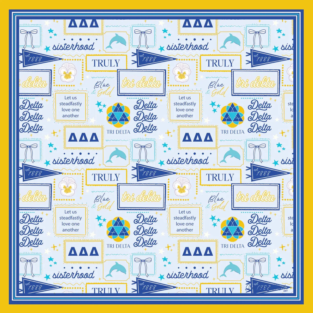 Delta Delta Delta Silk Scarf