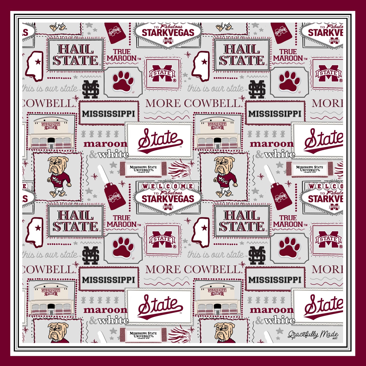 Mississippi State University Silk Scarf