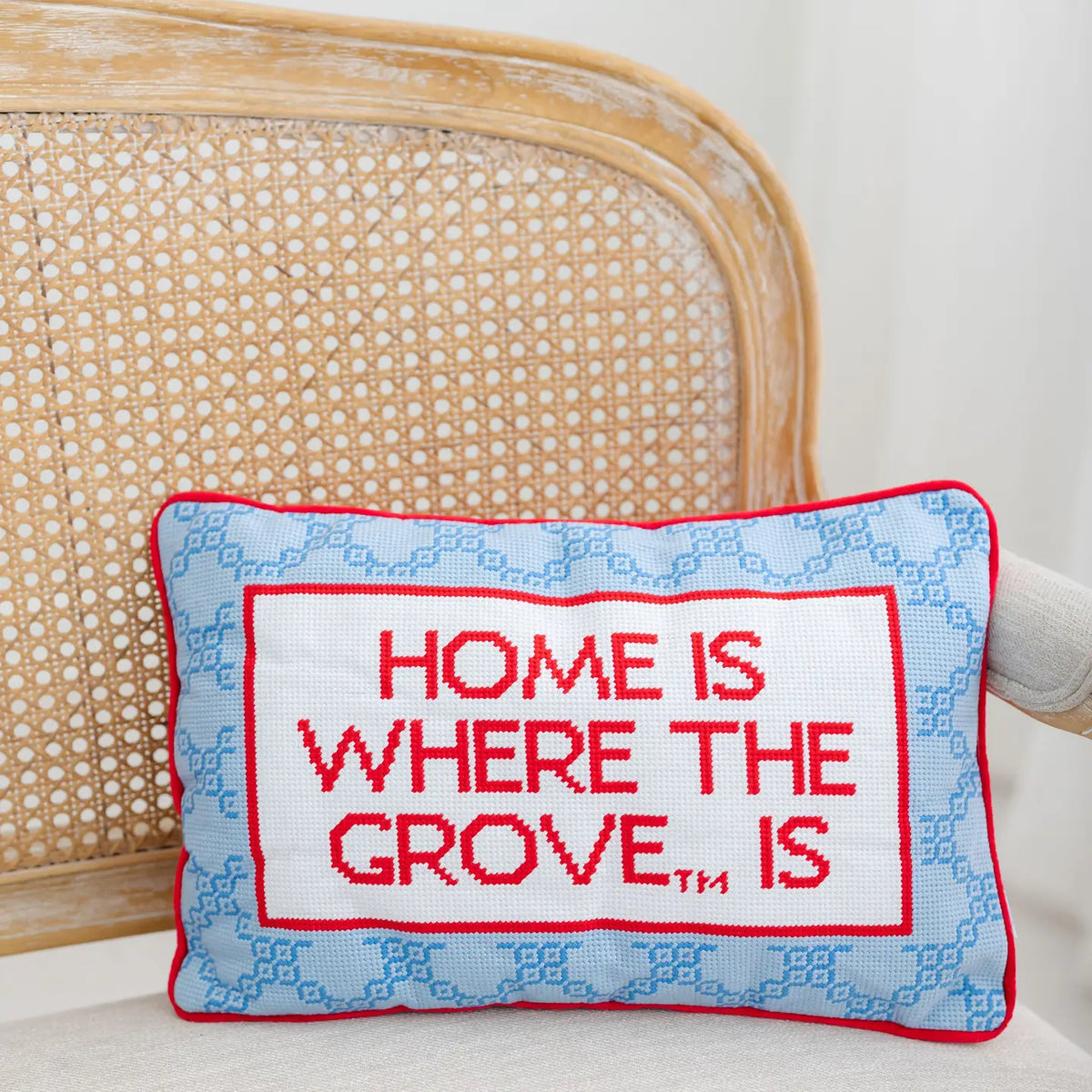 Ole Miss Needlepoint Pillow