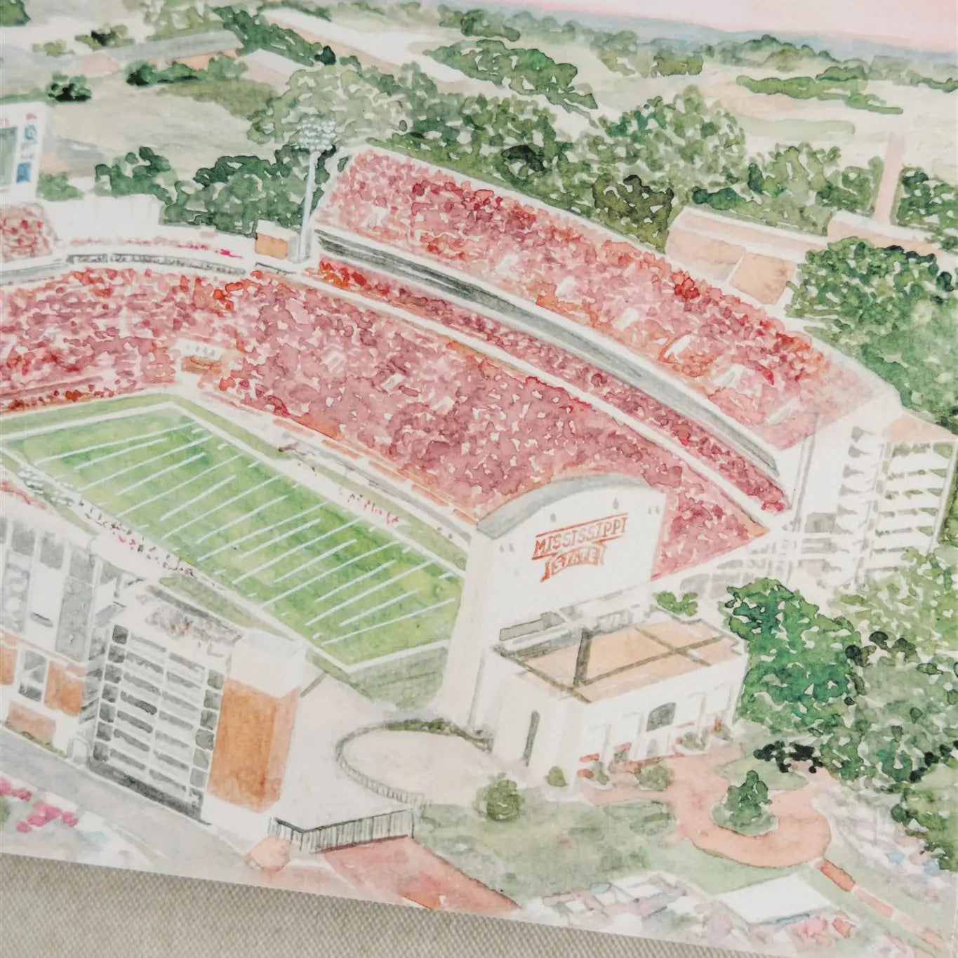 Licensed Mississippi State Aerial Stadium Art Print