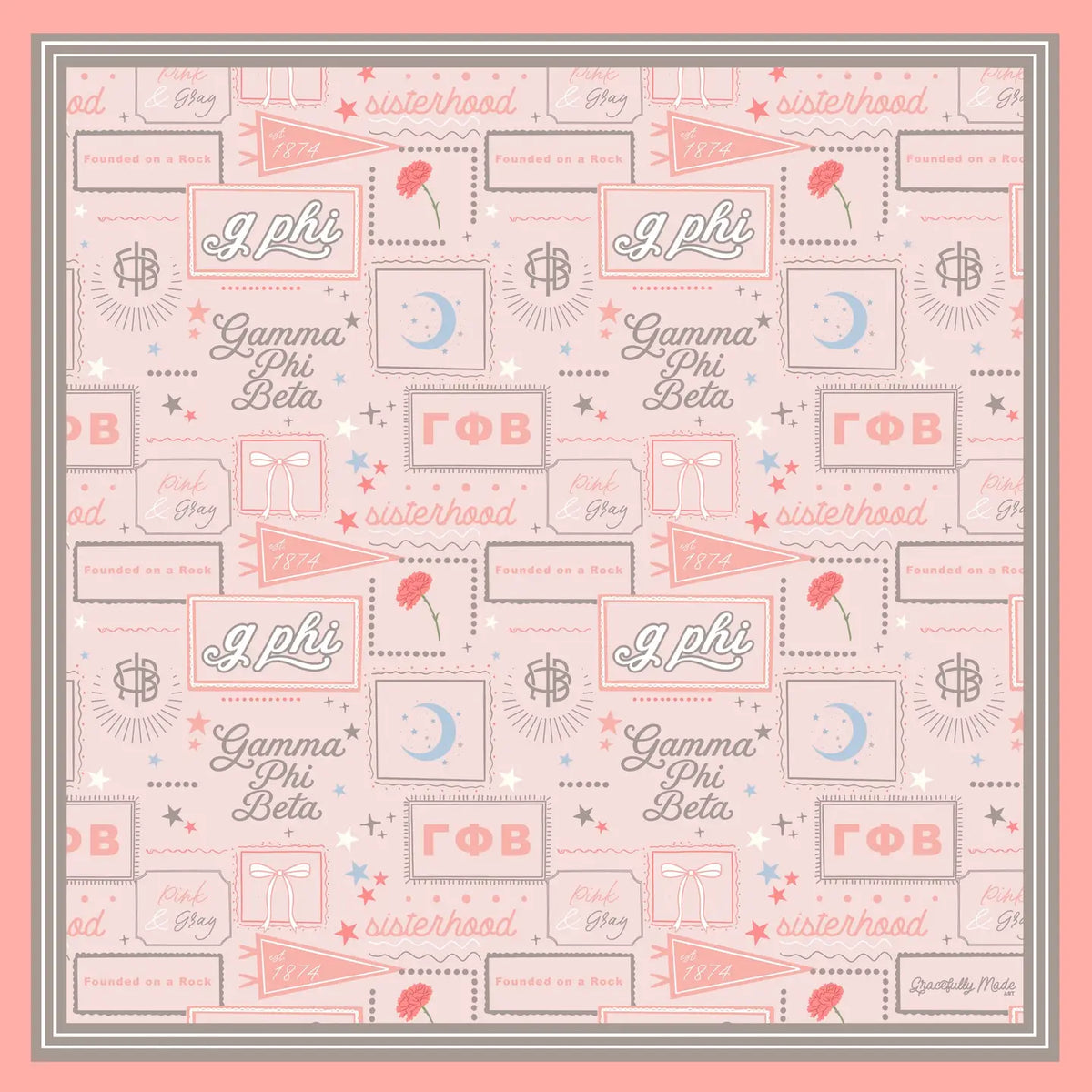 Gamma Phi Beta Silk Scarf