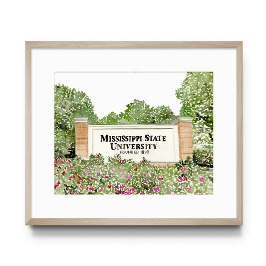 Licensed Mississippi State Sign Art Print