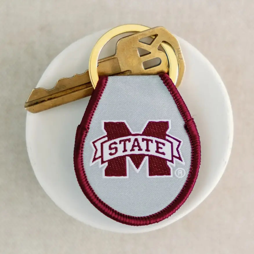 Mississippi State Embroidered Keychain