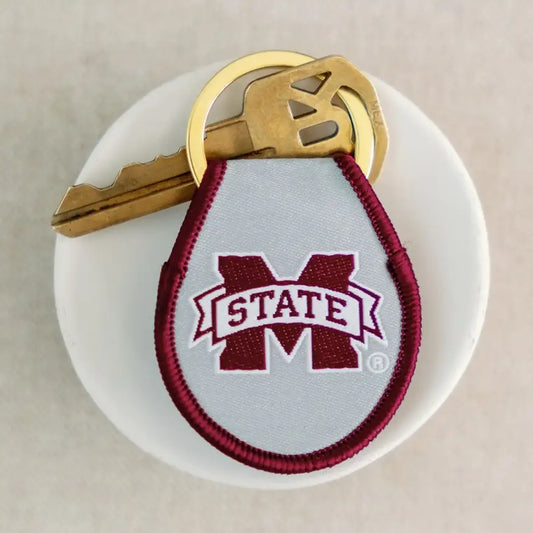 Mississippi State (M-State) Embroidered Keychain