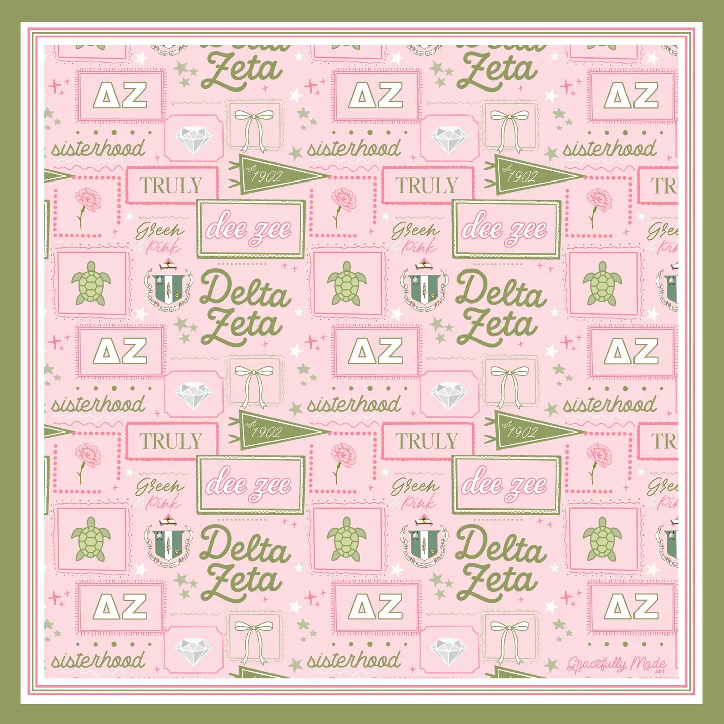 Delta Zeta Silk Scarf