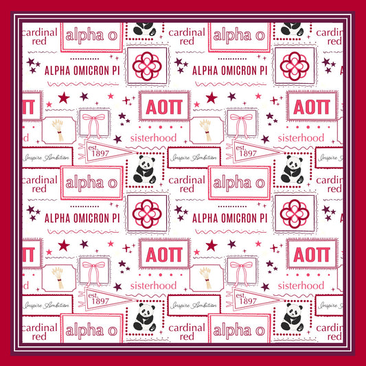 Alpha Omicron Pi Silk Scarf