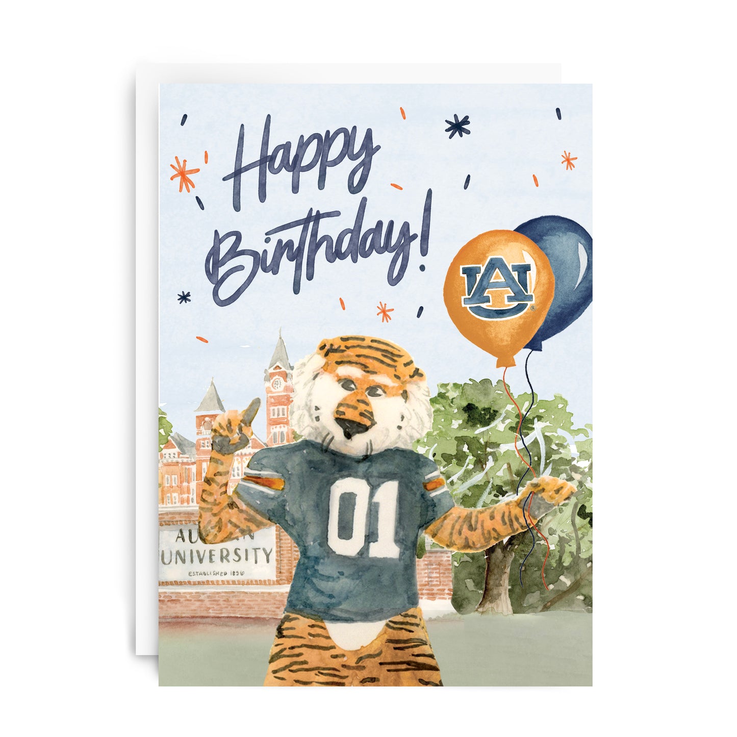 "Happy Birthday" Auburn Greeting Card
