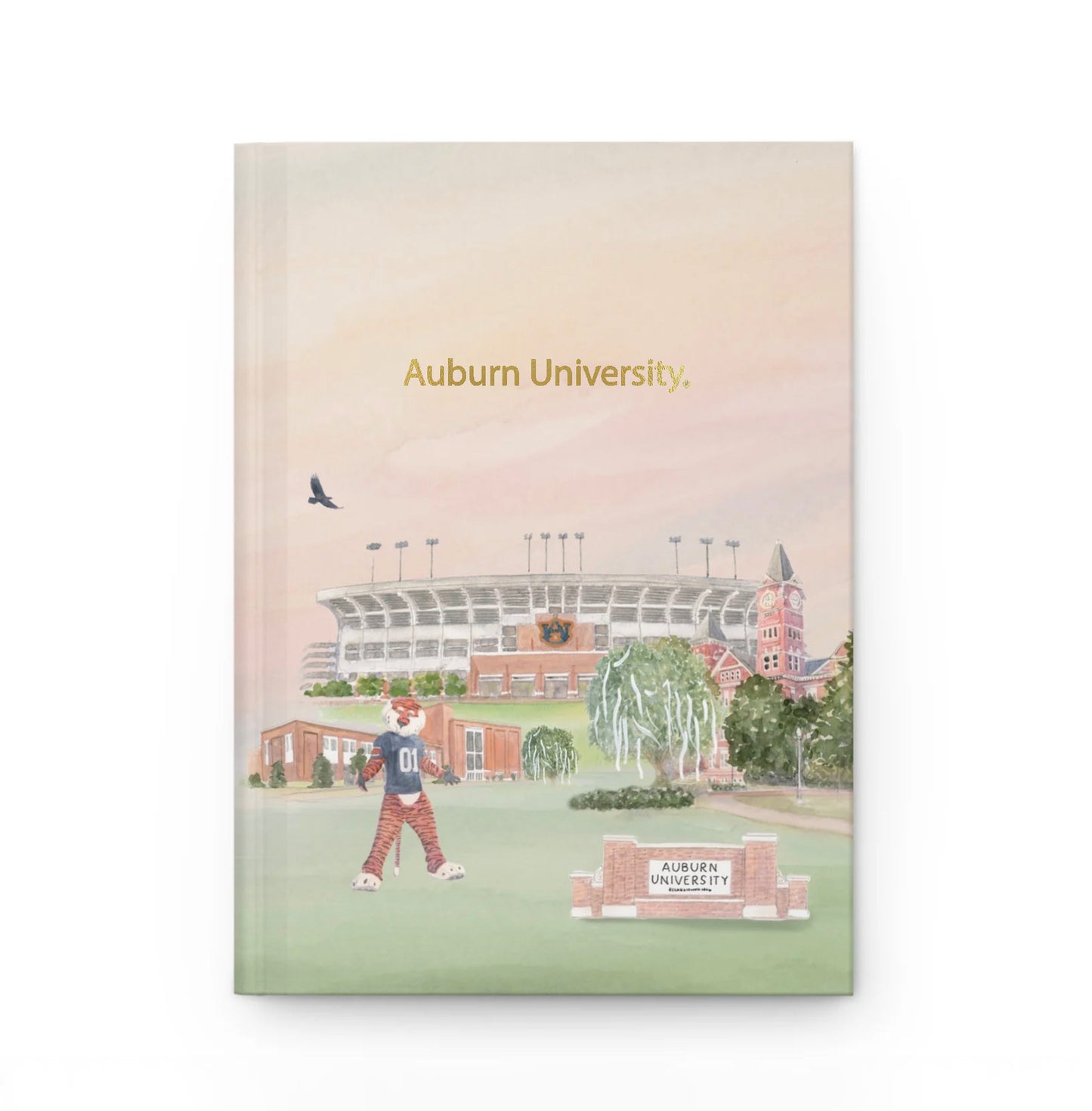 Auburn University Gold Foil Watercolor Hardcover Notebook