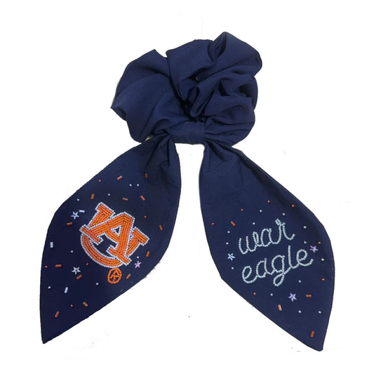 Auburn University Navy Beaded Scrunchie