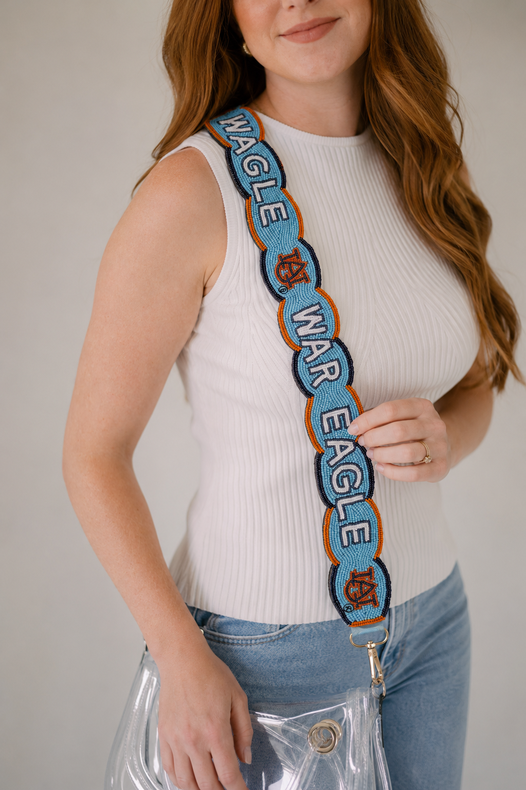 Auburn University Fully Beaded Scalloped Purse Strap PREORDER