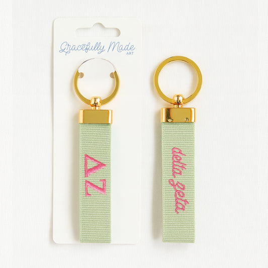 Delta Zeta Embroidered Keychain
