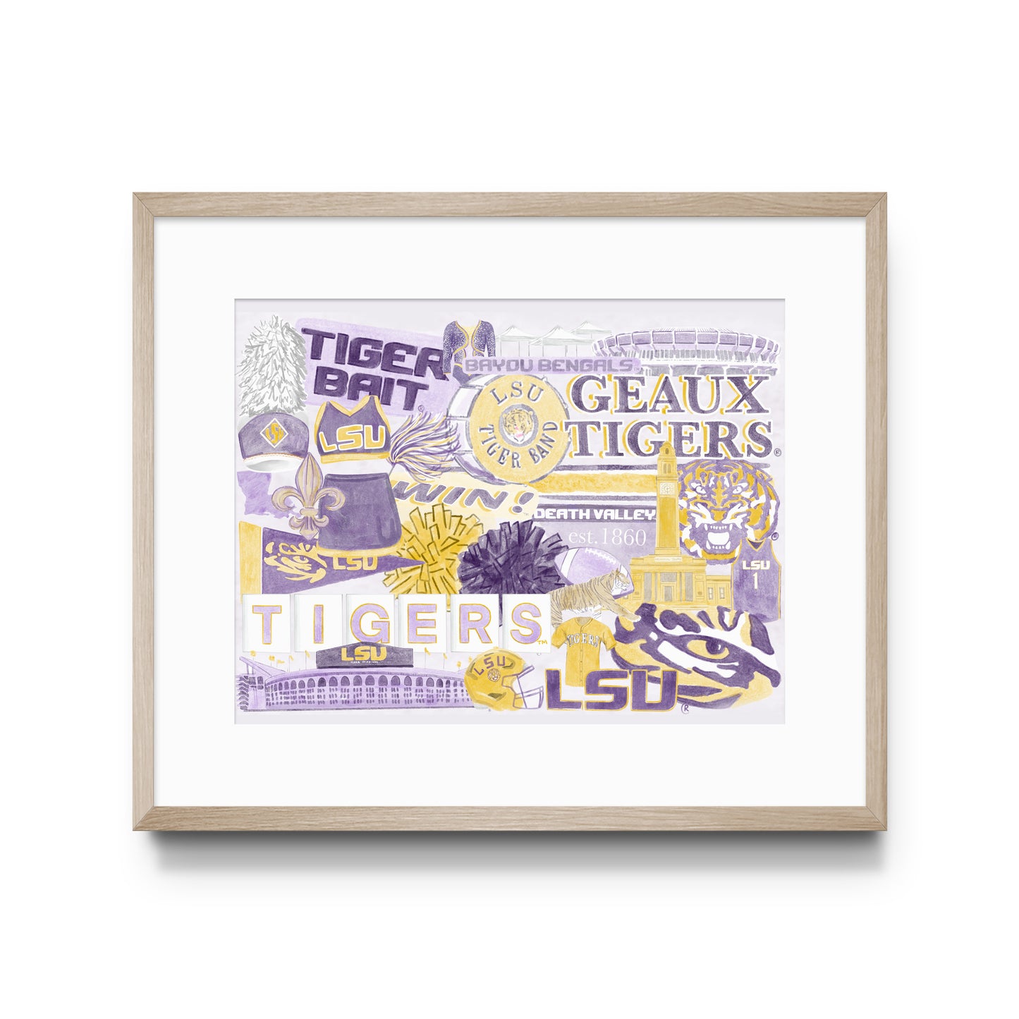 LSU Collage Art Print