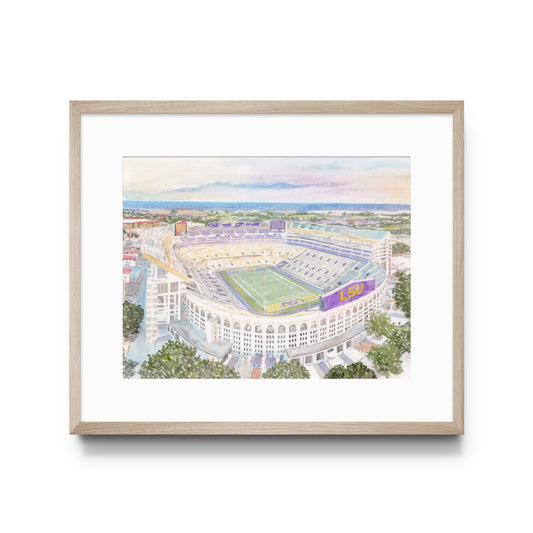 LSU Tiger Stadium Aerial Art Print