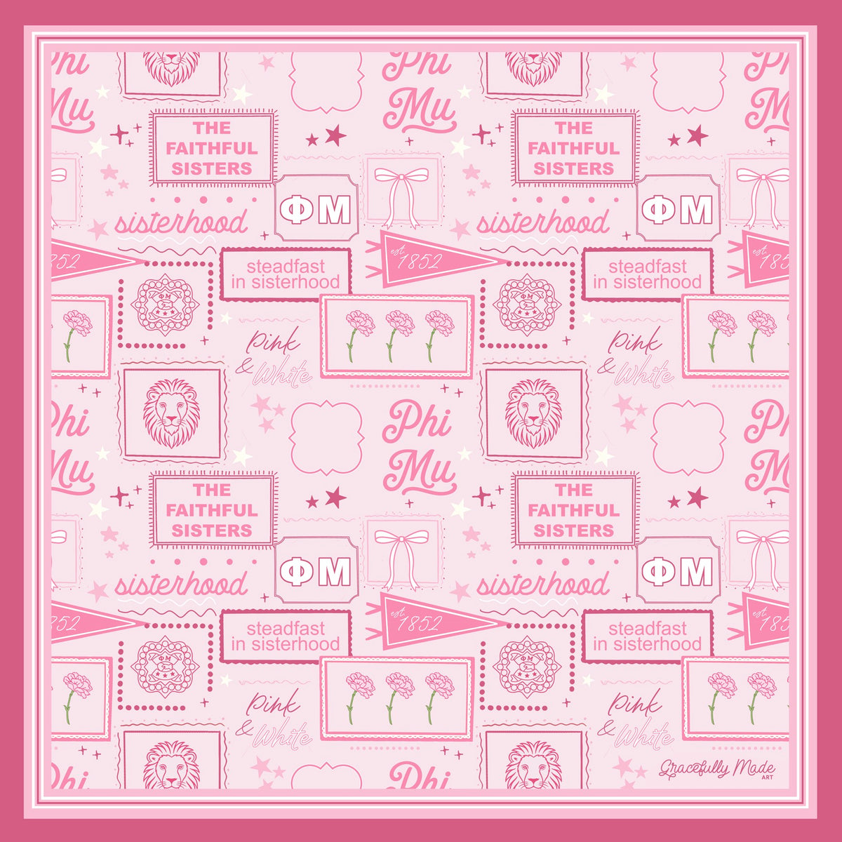 Phi Mu Silk Scarf