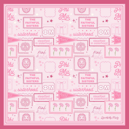 Phi Mu Silk Scarf