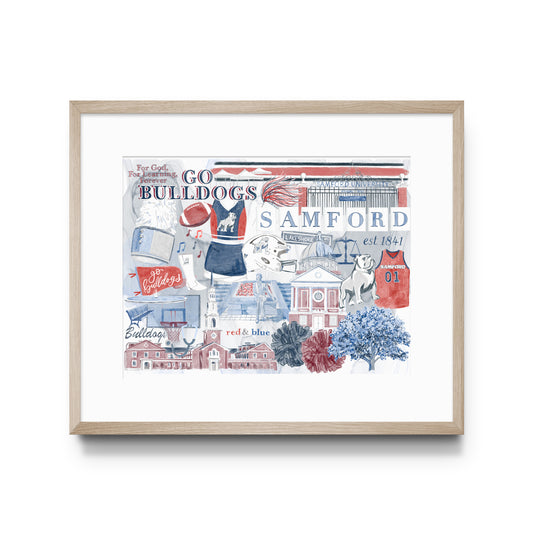 Samford University Collage Art Print