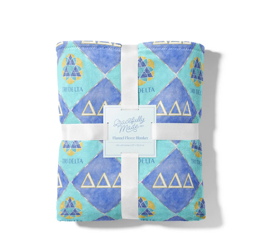 Delta Delta Delta (Tri Delta) Flannel Fleece Blanket