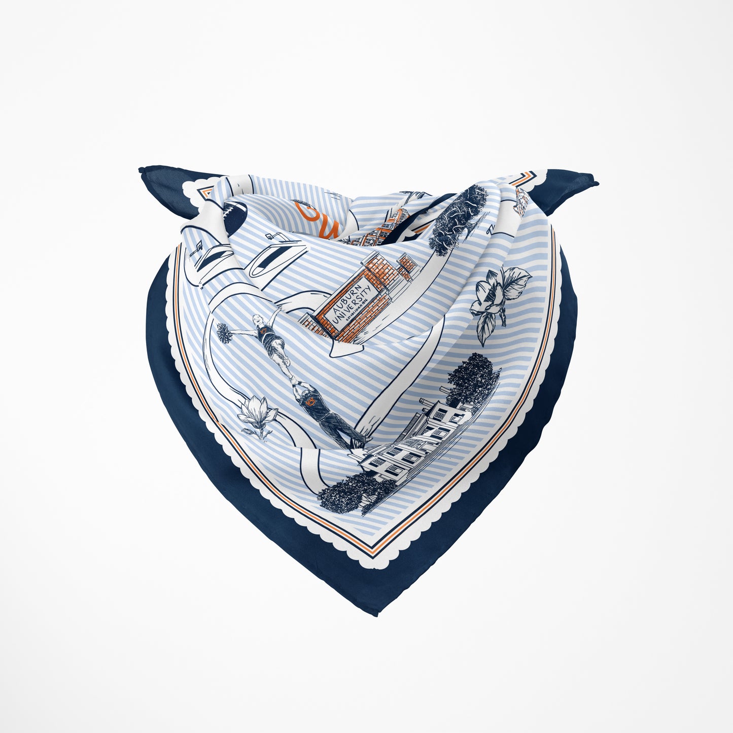 Auburn University Striped Silk Scarf