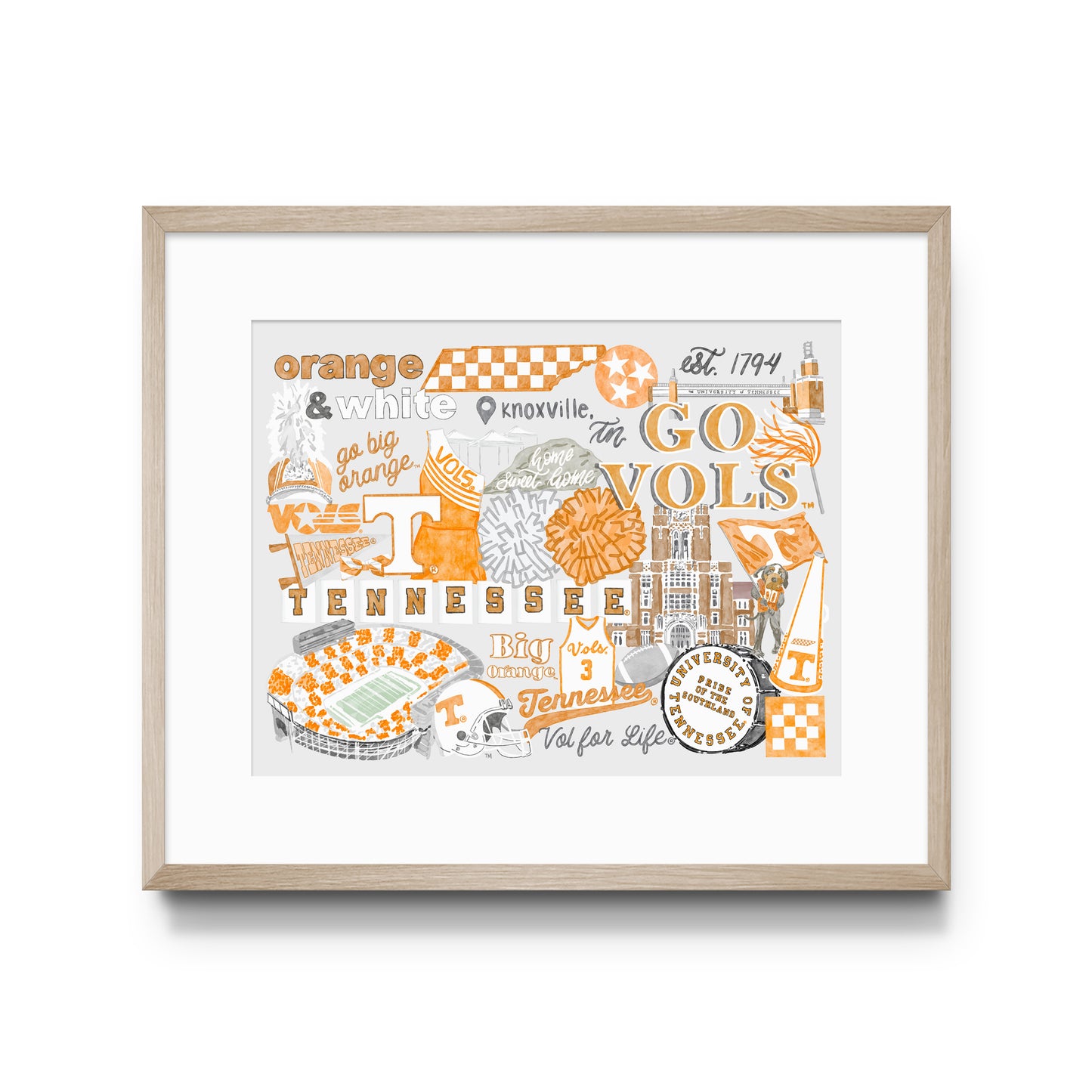 University of Tennessee Collage Print