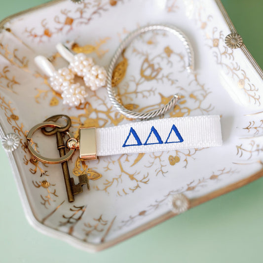 Tri Delta Embroidered Keychain