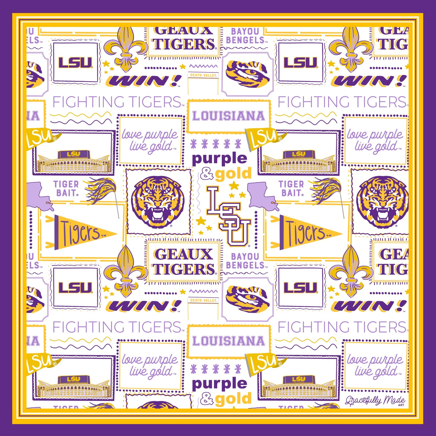 LSU Silk Scarf