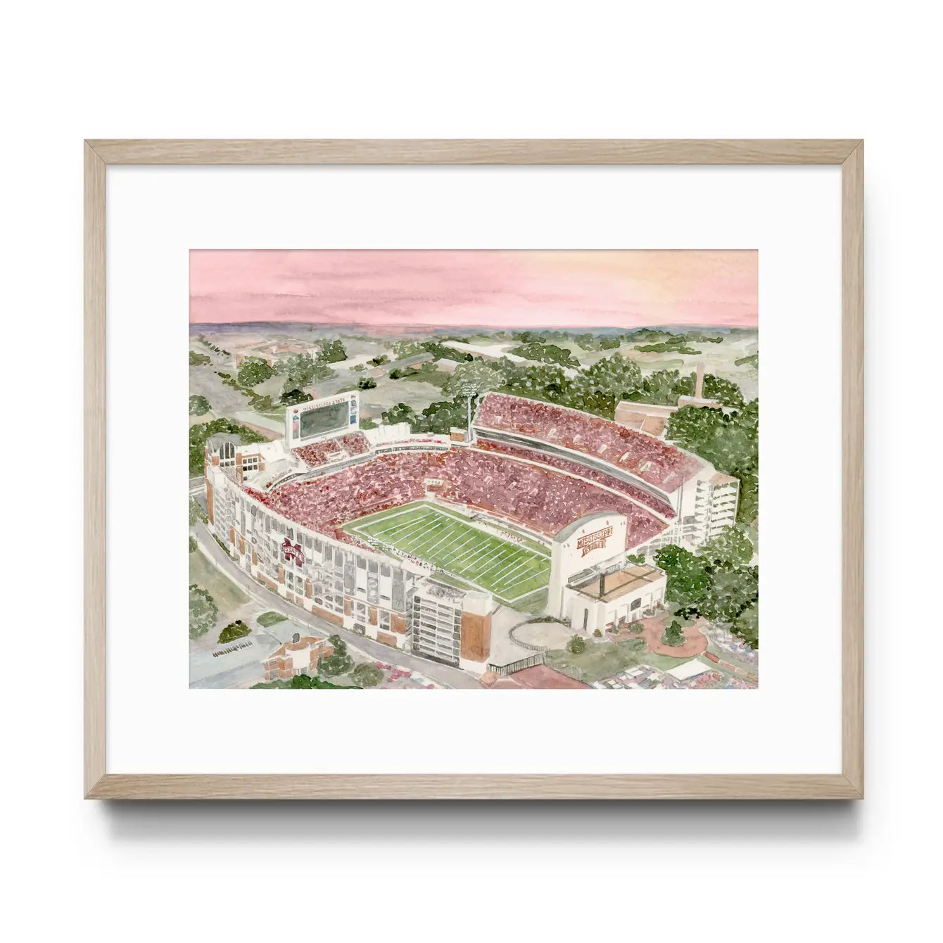 Licensed Mississippi State Aerial Stadium Art Print