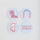 Ceramic Ole Miss Striped Coasters
