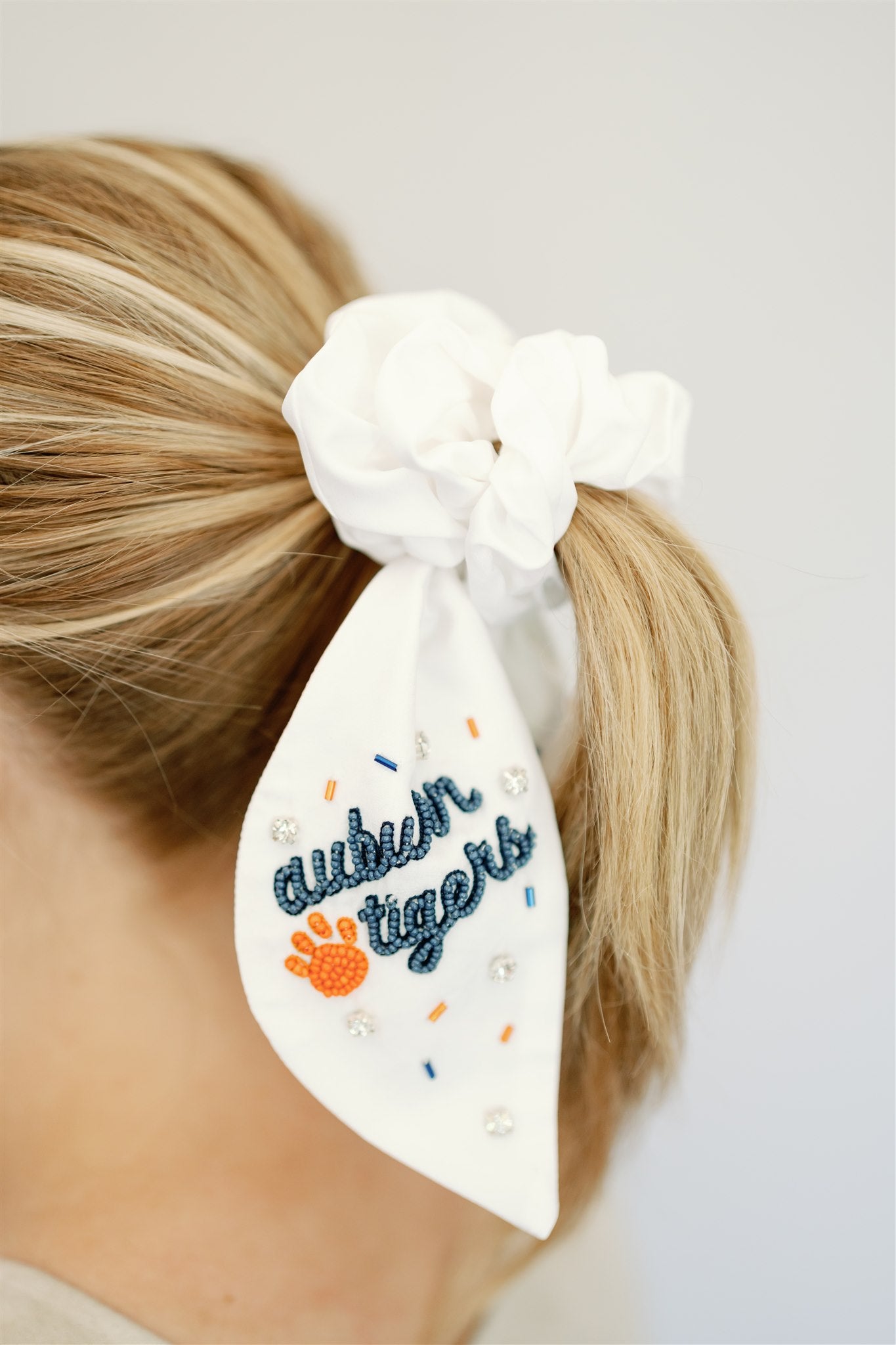 Auburn University Beaded Scrunchie