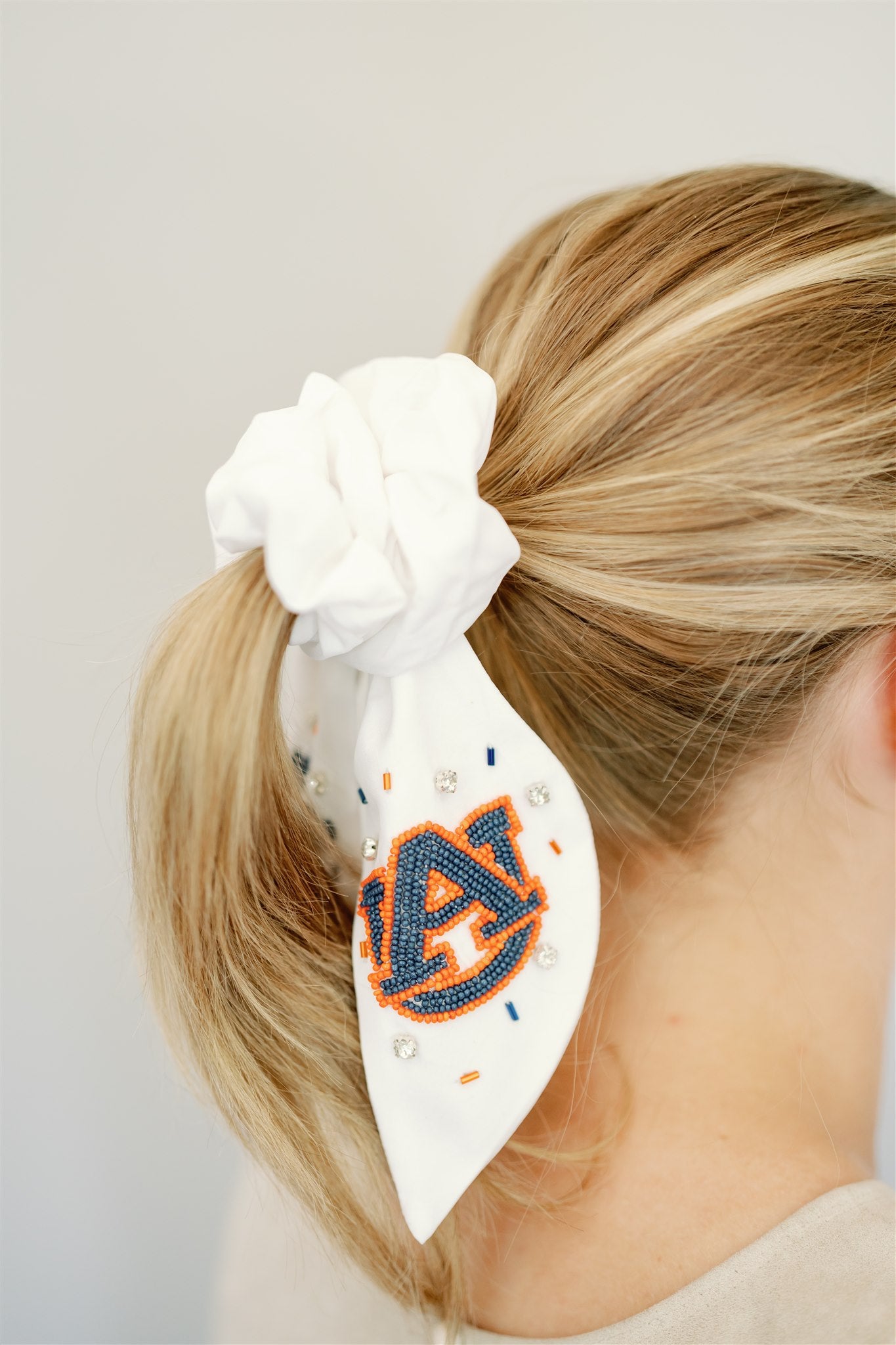 Auburn University Beaded Scrunchie