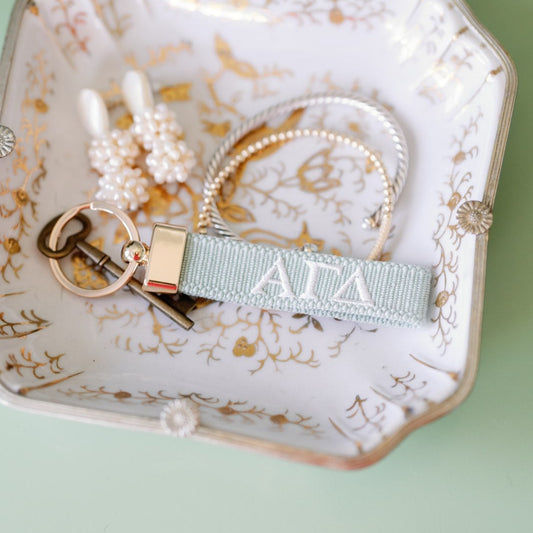 Alpha Gamma Delta Embroidered Keychain